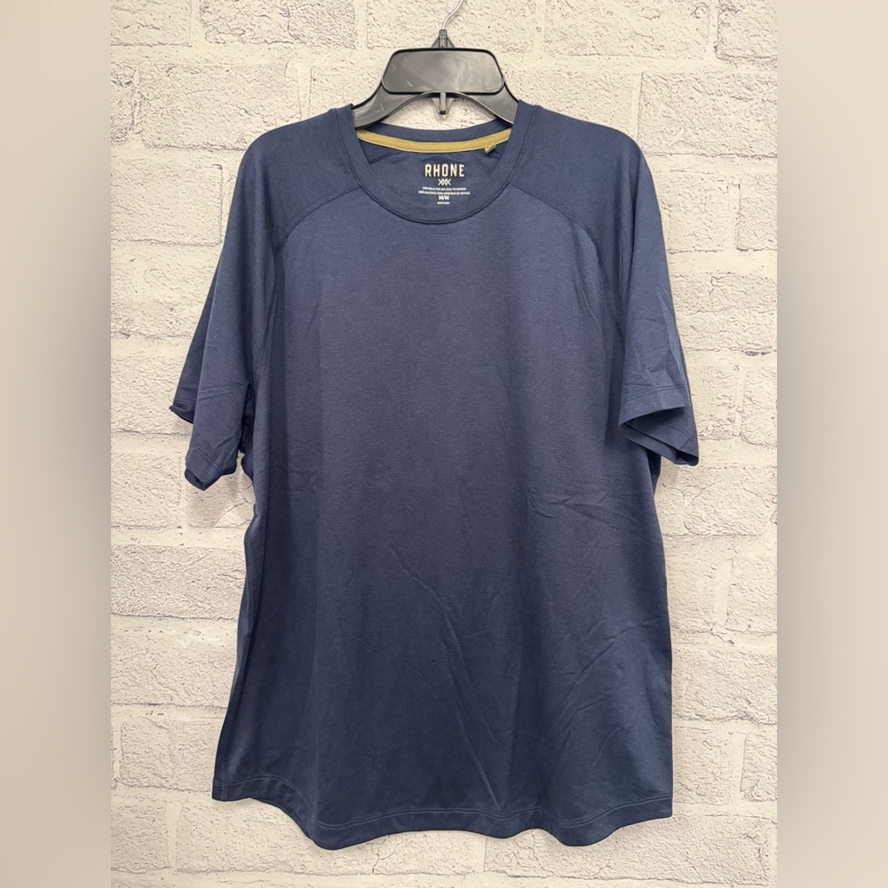 Rhone Blue Short Sleeve Tee Soft Cotton Blend Men’s Size Medium